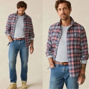 NWT Faherty Super Brushed Flannel Shirt Yukon Berry Plaid Long Sleeve Sz S $168